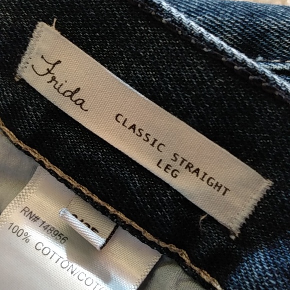 M1851 New York Frida Distressed Straight Leg Blue Jeans Sz 25 High Rise - Picture 10 of 13